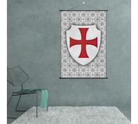 Nice Captain Military Order Coat of Arms Scroll Poster Knight Banner Flag Prints Home Decor (Knights Templar)