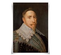 Nice Captain Portrait of 99 Great Kings, Queens and Rulers of the World Poster Fabric Material Print Fine Art Decor (Gustavus Adolphus of Sweden)