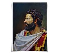 Nice Captain Portrait of 99 Great Kings, Queens and Rulers of the World Poster Fabric Material Print Fine Art Decor (Philip II of Macedon)
