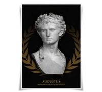 Nice Captain Roman Emperor Portrait Poster Ancient Rome Imperator Bust A3 Prints Wall Art Decor (01 Augustus)