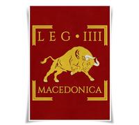 Nice Captain Roman Legion Banner A3 Poster Flag Print Cloth Wall Decor Gift Ancient Rome (LEGIO IIII MACEDONICA)
