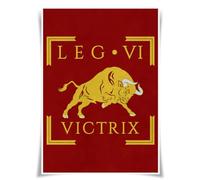 Nice Captain Roman Legion Banner A3 Poster Flag Print Cloth Wall Decor Gift Ancient Rome (LEGIO VI VICTRIX)