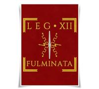 Nice Captain Roman Legion Banner A3 Poster Flag Print Cloth Wall Decor Gift Ancient Rome (LEGIO XII FULMINATA)