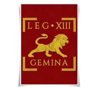 Nice Captain Roman Legion Banner A3 Poster Flag Print Cloth Wall Decor Gift Ancient Rome (LEGIO XIII GEMINA)