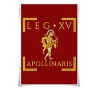 Nice Captain Roman Legion Banner A3 Poster Flag Print Cloth Wall Decor Gift Ancient Rome (LEGIO XV Apollo Legion)