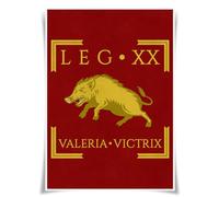 Nice Captain Roman Legion Banner A3 Poster Flag Print Cloth Wall Decor Gift Ancient Rome (LEGIO XX VALERIA VICTRIX)