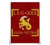 Nice Captain Roman Legion Banner A3 Poster Flag Print Cloth Wall Decor Gift Ancient Rome (LEGIO XXX ULPIA VICTRIX)