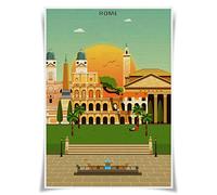 Nice Captain Travel Posters Famous Tourist Sites Prints A3 Size Wall Art Home Decor (Italy Rome)