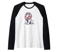 Nice Cartoon Lion for United Kingdom Lovers Raglan Baseball Tee