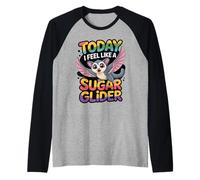 Nice Cheerful Lovely Gliding Retro Possum Night Sugar Glider Raglan Baseball Tee