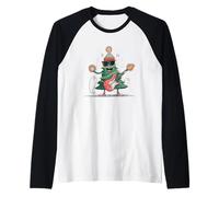 Nice Christmas Tree Rocks with This Cool Electric Guitar Raglan Baseball Tee