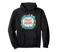 Nice Christmas Wreath with Cozy Elf Hours for Festive Days Pullover Hoodie