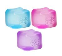 Nice Cube NeeDoh Stress Ball (NCBND) - Ice Cube Shaped Translucent Fidget Toy, Non-Toxic Dough, Random Color (Purple/Pink/Blue), 3+