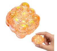 Nice Cube Squishy, Stress Cube Squishy for Focus and Anxiety Relief, Orange Wax Cracking Squishy Cube Fidget for Office and Classroom Use, Square Squishy Cube with Golden Sparkles for people