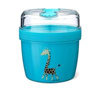 Nice Cup Small Lunch & Snack Box (2 Parts) Bento Box with a Cooling Agent - In TURQUOISE - keeps your Lunch cool for several Hours, with Cutlery, Ø 11.7 x 12.9 cm, 0.6 L + 0.3 L
