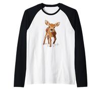 Nice Curious Deer Fawn Costume for Adults and Kids Raglan Baseball Tee