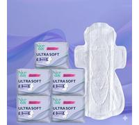 Nice Day Basics Ultra Soft Sanitary Pads | 285mm Night Use | Ultra Thin 0.1cm | Heavy Flow Protection | 8 Pads Pack (Pack of 5)