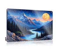 Nice Decoration Rustic Wall Poster, Unique Home Decor Funny Quote Design For Backyard Garage | Fun Anti-rust Metal A Serene Mountain Landscape With A Full Moon Rising(20X30CM)