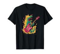 Nice Dinosaur Flames with E-Guitar Costume T-Shirt