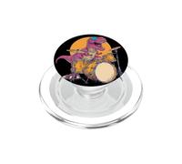 Nice Dinosaur with Sunglasses and Drums Instrument PopSockets PopGrip for MagSafe