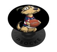 Nice Dog with American Football in Paws Costume PopSockets Adhesive PopGrip