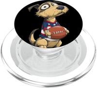 Nice Dog with American Football in Paws Costume PopSockets PopGrip for MagSafe
