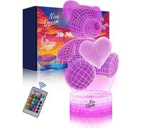 Nice Dream Bear Night Light for Kids, Night Lamp, Colors 3D 16