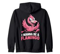 Nice Elegant Bird Bold Fun Awesome Retro Colorful Flamingo Zip Hoodie