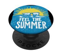 Nice Feel the Summer on the Beach with Sunglasses Costume PopSockets Adhesive PopGrip