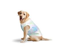 Nice Floral Pattern Dog Pure Cotton Tshirts for Medium & Large Dogs,Breathable Stretchy Tank Top Sleeveless Vest Tee Shirt