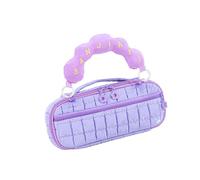 Nice Fog Shaped Pen Planner Portable Handle Large Capacity Compartment for Writing Supplies School Foundations Cute Cloud Design Pencil Pouch, purple
