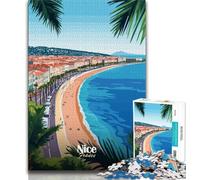 Nice, France Cityscape Jigsaw Puzzles for Teenagers 1000 Piece Puzzle,Challenging Game Gifts for Is Ideal As A Gift for The Whole Family 38x26cm