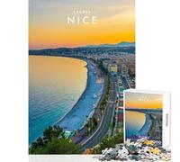 Nice France Hard Jigsaw Puzzle for Adults 1000 Pieces Improve Attention Span And Focus Peaceful Relaxing Leisure Fun (38x52cm)