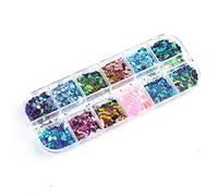 Nice Glitter-Chameleon Nail Flakes 12 Colors Colorful Nail Sequins Decoration for Coloring Arts