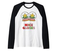 Nice Globes Funny Christmas Rude Snow Globe Festive Fun Raglan Baseball Tee