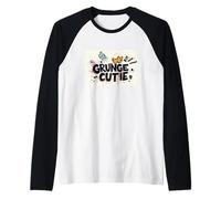 Nice Grunge Cutie Motto Raglan Baseball Tee