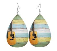 Nice Guitar Patterned leather earrings, women's earrings, suitable for daily wear, party and date