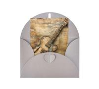 Nice Guitar Print Adorable Blank Cards& Envelopes,Unique Designs Perfect for Festivals, Invitations