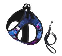 Nice Guitar Print Dog Harness Adjustable Walk Puppy Harnesses Leash Clips Pet Harnesses Training Pet Vest