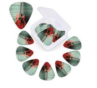 Nice Guitar Print Guitar Picks 12 Pack Guitar Plectrums with Storage Box Bass Picks For Acoustic Guitar Bass Electric Ukulele Includes 0.46mm, 0.71mm, 0.96mm