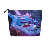 Nice Guitar Print Makeup Bag Cute Cosmetic Bag for Women Makeup Pouch Travel Toiletry Bag for Lady