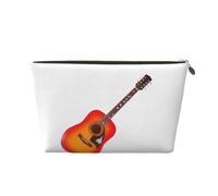 Nice Guitar Print Toiletry Bag - Travel Makeup Storage Bag, Cosmetic Bags, Pu Leather Waterproof Lightweight Make Up Pouch Organiser for Girls, Women, and Men