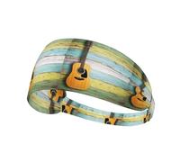 Nice Guitar Printed Athletic Head Wrap, Non Slip Hair Band, Keeps Sweat Out of Eyes for Yoga Gym Workout
