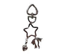 Nice Hanging Decorative Sweet Heart Star Bowknot Keychain Pendant Key Ring Decorative Bag Hanging Decorative Handbag Pendant Keychain Charm, フリーサイズ