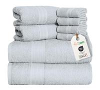 nice homeit 8-Piece Towel Set - 100% Cotton, Made in Italy - 2 Bath Towels, 2 Hand Towels, 4 Washcloths - Hotel Quality, Super Soft & Absorbent - Grey