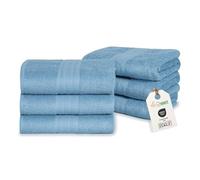 nice homeit - Set of 6 Face and Hand Towels in 100% Ring-Spun Cotton - Hotel Quality Extra Soft and Absorbent, Made in Italy. Size (15.7" x 29.5") 40 x 75 cm - Blue