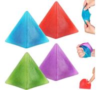 Nice Ice Cube, 4Pcs Pyramid Squishy Cube Stress Balls, Squishy Fidget Toys Kids Adults, Sensory Stress Relief Toys Fidget Cubes for Autism Anxiety Relief Stocking Fillers.