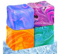 Nice Ice Cube Doh Squishy Toys, 4PCS Stress Balls for Adults Kids, Silicone Fidget Squeeze Cubes Sensory Toys for Autism Anxiety Relief Stocking Fillers