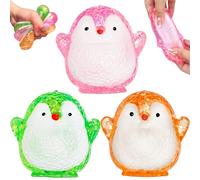 Nice Ice Cube Squishy Toys, 3PCS Doh Stress Balls for Adults Kids, Penguin Sensory Stress Relief Toys Fidget Cubes, Squeeze Balls for Autism Anxiety Relief Stocking Fillers