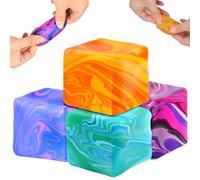 Nice Ice Doh Cube Squishy Toys, 4PCS Stress Balls for Adults Kids, Sensory Stress Relief Toys Fidget Cubes, Squeeze Balls for Autism Anxiety Relief Stocking Fillers